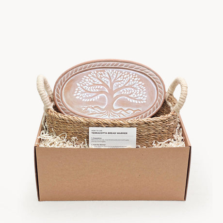 Bread Warmer & Basket - Tree of Life Oval-0