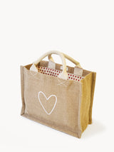 Jute Canvas Gift Bag - Love-0