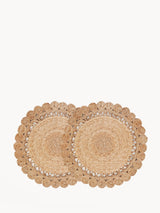14" Placemat (Set of 2) | Jute Flower -0