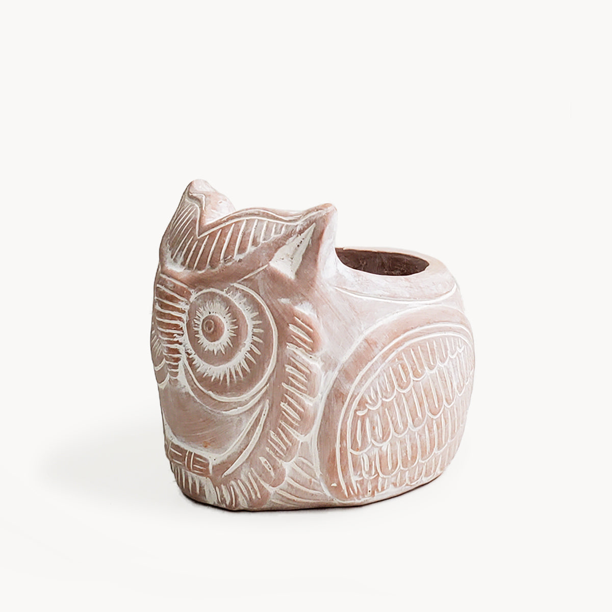 Terracotta Pot - Horned Owl
