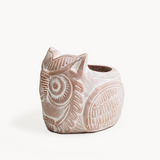 Terracotta Pot - Horned Owl