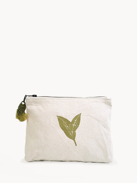 Hand Screen Printed Cotton Canvas Pouch - Nature-0