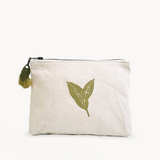 Hand Screen Printed Cotton Canvas Pouch - Nature