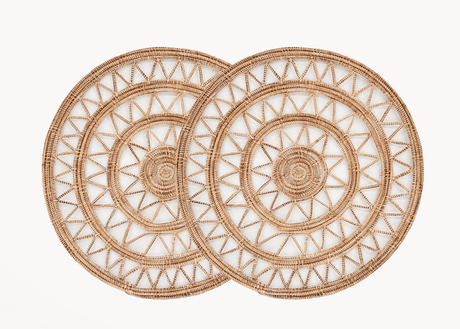 Roda Woven Palm Fiber Placemat - Natural (Set of 2) - Sumiye Co