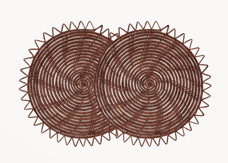Surya Woven Palm Fiber Placemat - Brown (Set of 2) - Sumiye Co