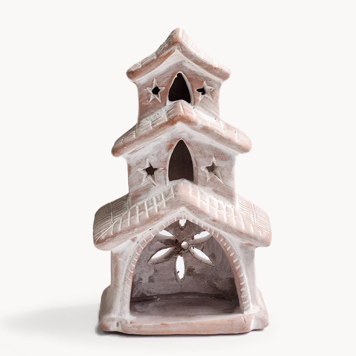 Terracotta Tea Light Candle Holder - House