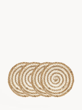 Kata Spiral Coaster Trivet - Natural (Set of 4)-0