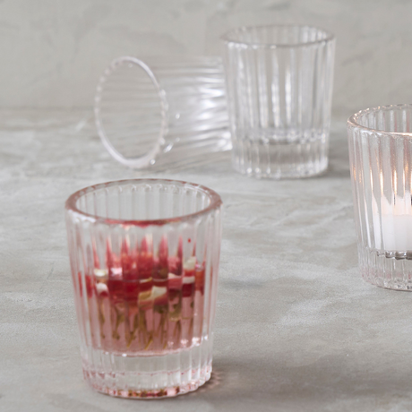 Ribbed Clear Shot Glasses - Set of 6 - Sumiye Co