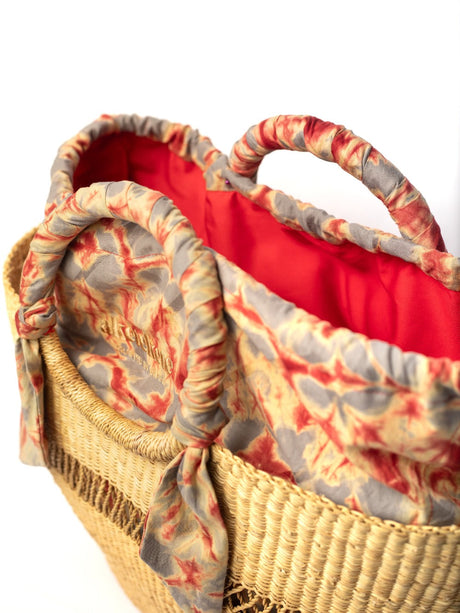 Butterfly Bag Medium - Natural w/ Light Grey and Red Lining - Sumiye Co