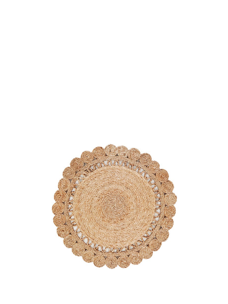 14" Placemat (Set of 2) | Jute Flower -3