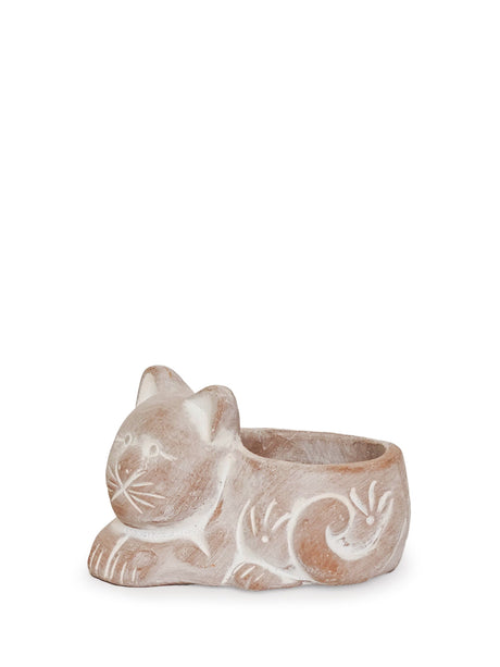 Tea Light Candle Holder | Terracotta Cat-3