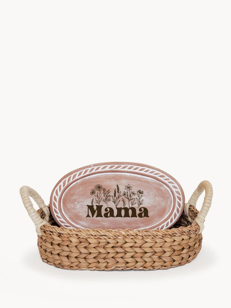 Bread Warmer & Basket - Mom Oval-0