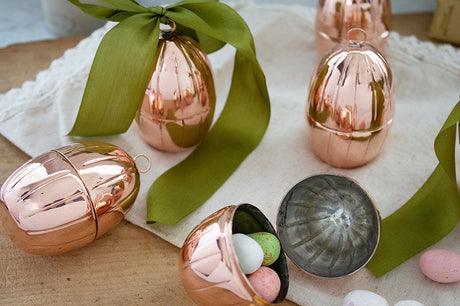 Copper Handmade Egg Ornaments Set/4 | Vintage Inspired - Sumiye Co