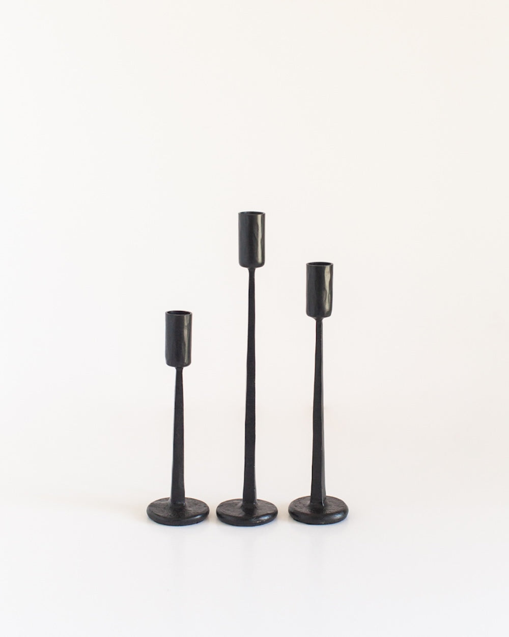 S/3 Dante Candlesticks - Black Finish - Sumiye Co