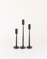S/3 Dante Candlesticks - Black Finish - Sumiye Co