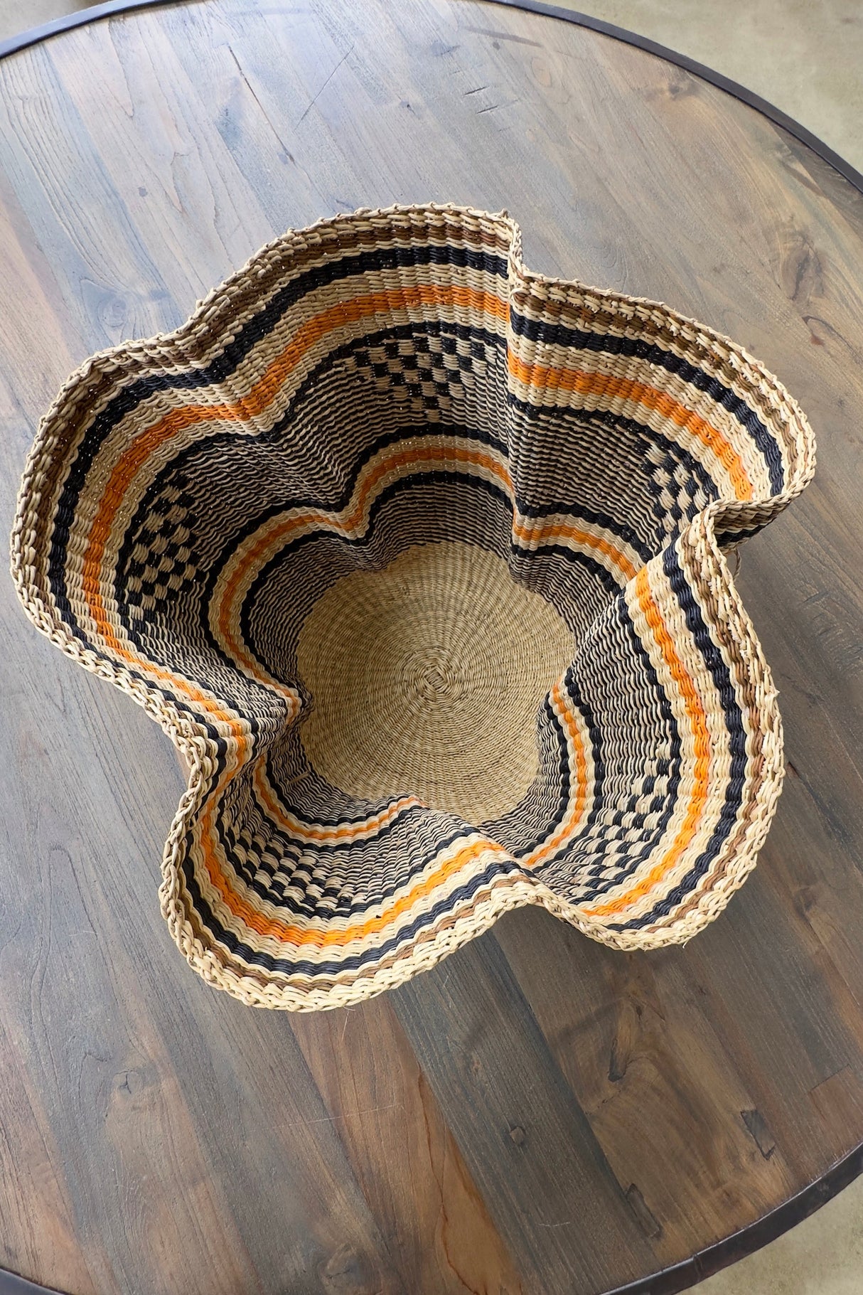 Handwoven Wave Basket - Earth Colors - Sumiye Co