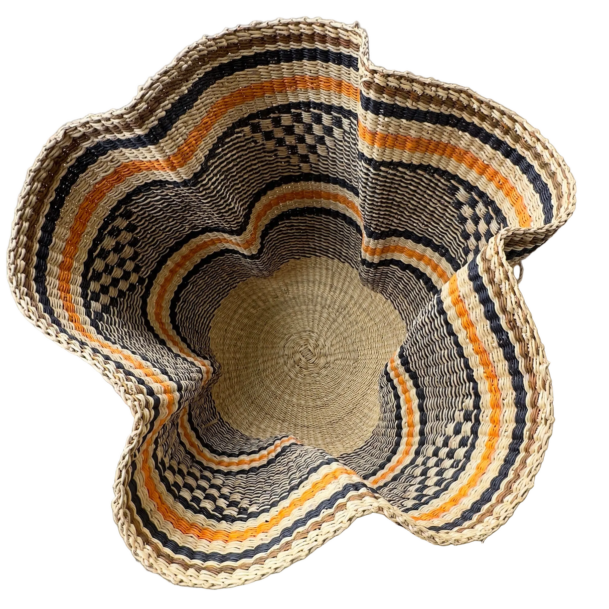 Handwoven Wave Basket - Earth Colors