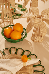 Palm Tree Woven Candle Holder - Small - Natural
