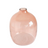 Pink glass vase on a white background