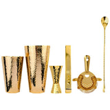 24K Gold Plate Hammered Copper Cocktail Shaker Set - Sumiye Co