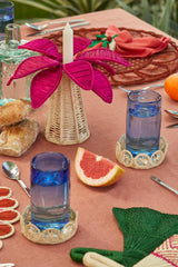 Palm Tree Woven Candle Holder - Large - Hot Pink