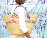 Butterfly Bag Medium - Natural w/ Light Grey and Red Lining - Sumiye Co