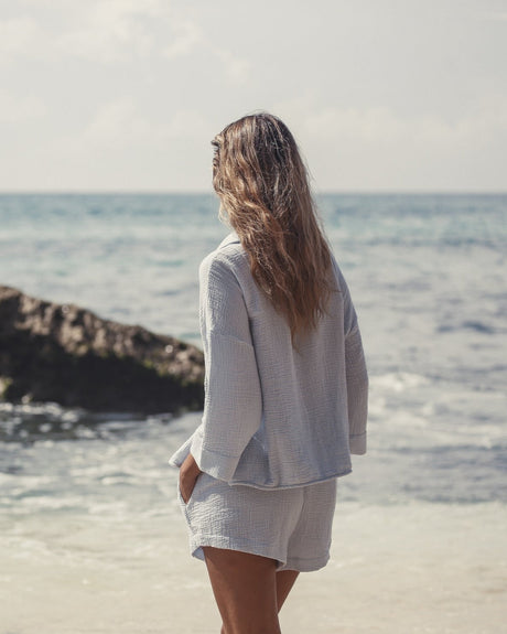 Echo Mini Shirt - Baby Blue - Sumiye Co