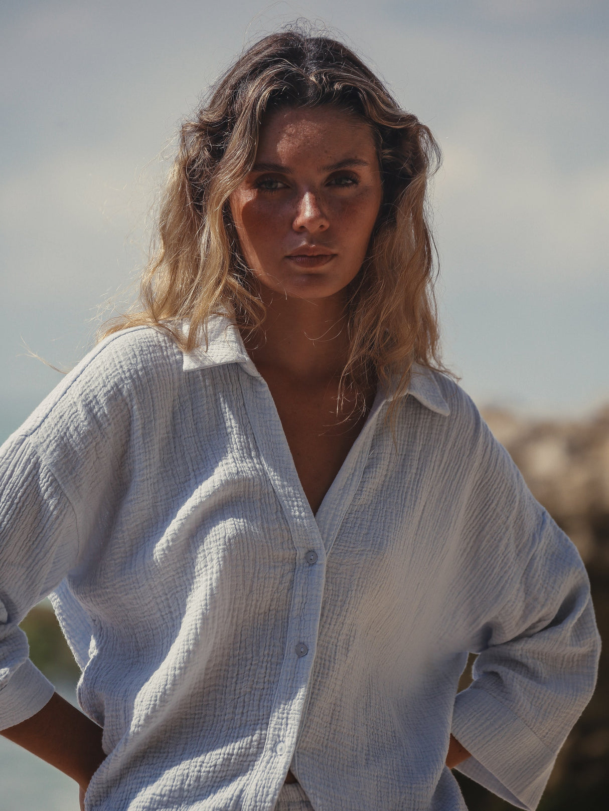 Echo Mini Shirt - Baby Blue - Sumiye Co