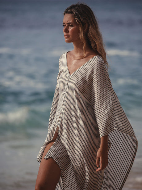Ava Kimono - Black Stripes - Sumiye Co