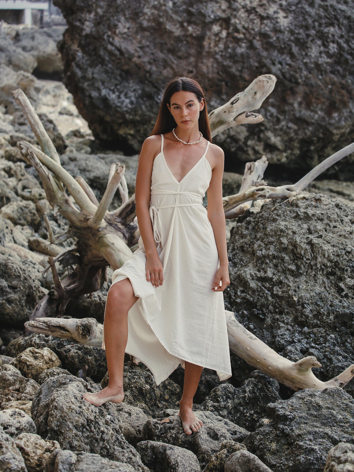 Sage Maxi Dress - Gold Stripes - Sumiye Co