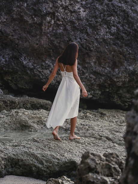 Sage Maxi Dress - Gold Stripes - Sumiye Co