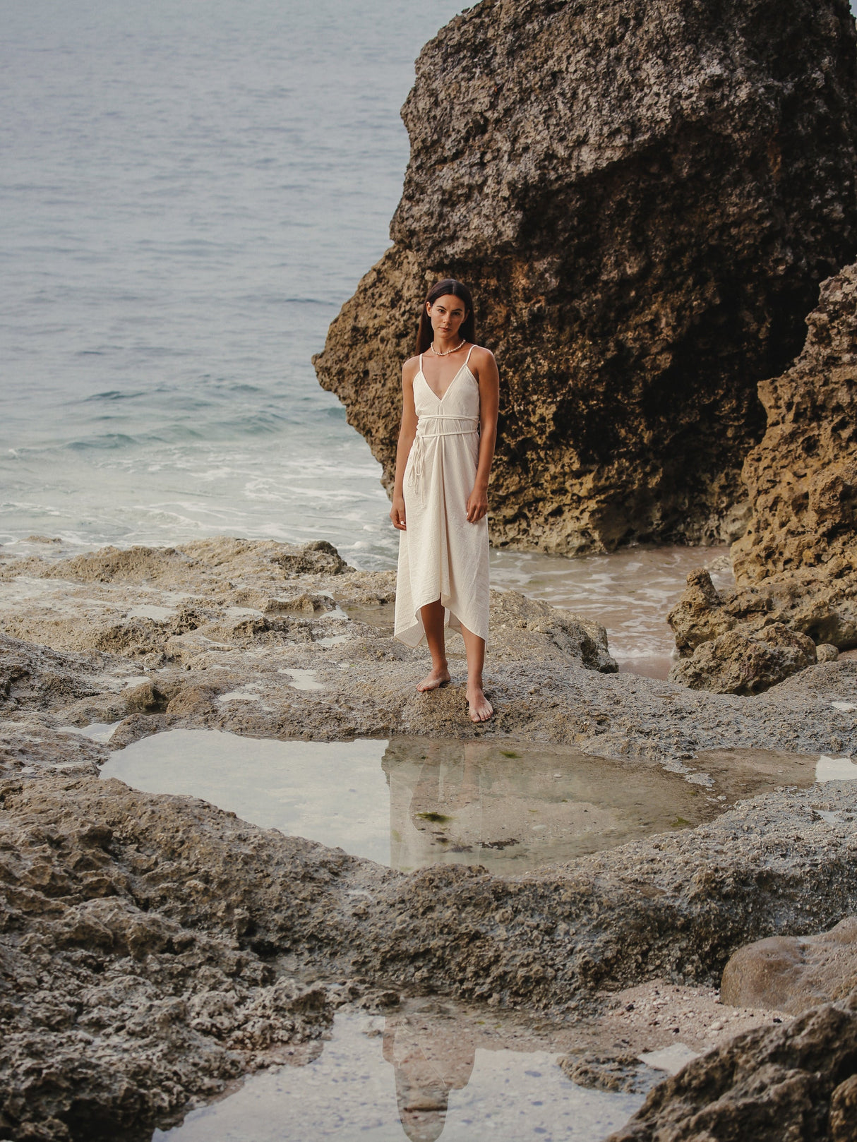 Sage Maxi Dress - Gold Stripes - Sumiye Co