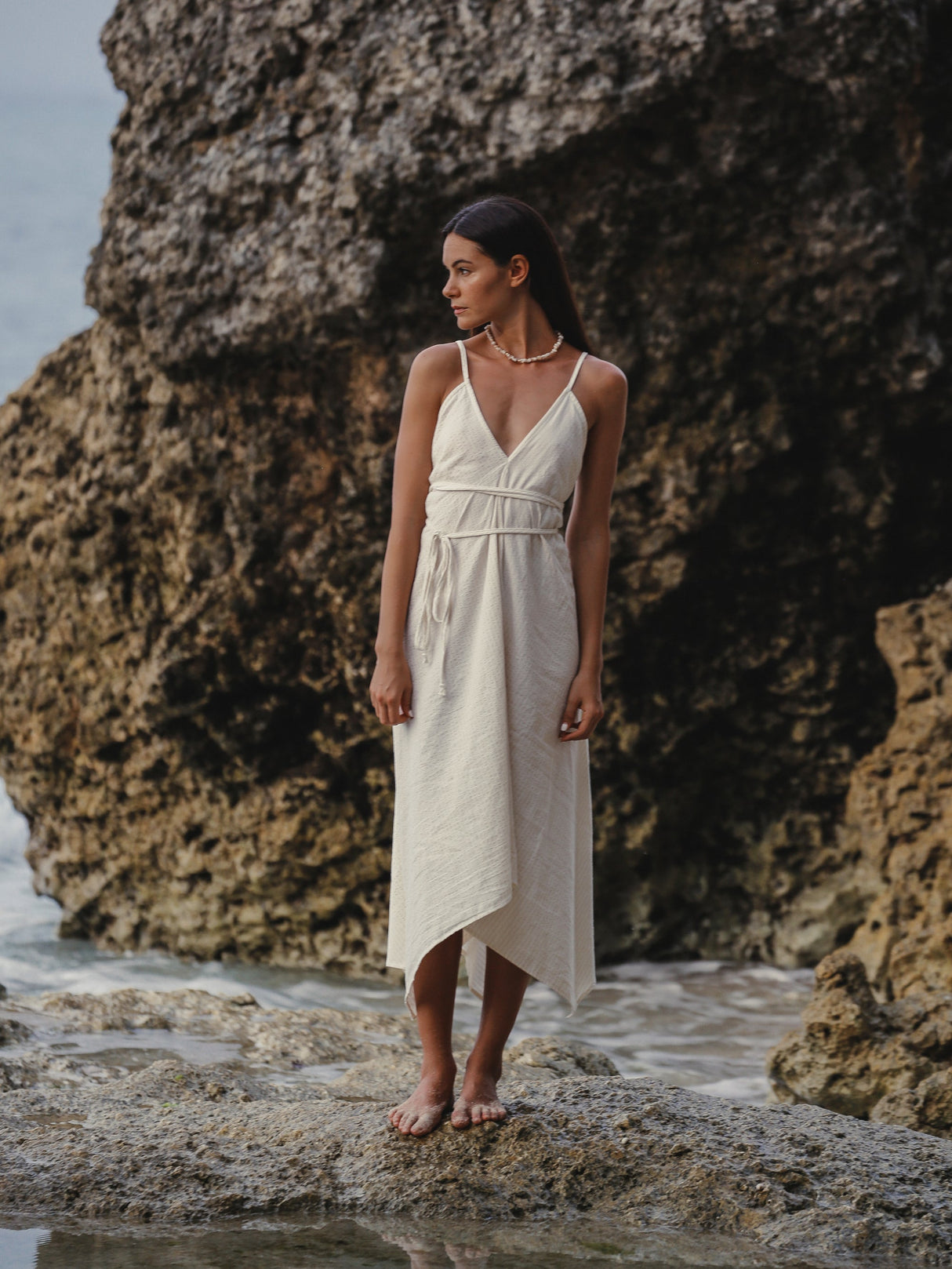 Sage Maxi Dress - Gold Stripes - Sumiye Co