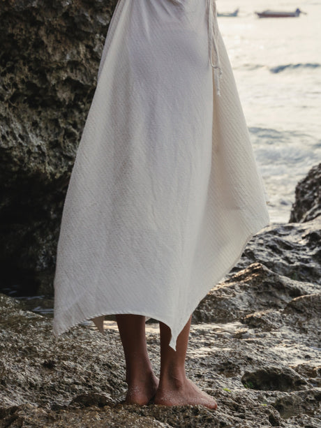 Sage Maxi Dress - Gold Stripes - Sumiye Co