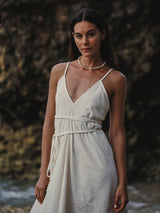 Sage Maxi Dress - Gold Stripes - Sumiye Co