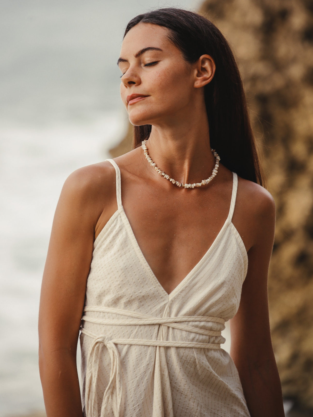 Sage Maxi Dress - Gold Stripes - Sumiye Co