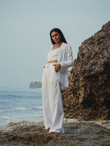 Pera Blazer - White - Sumiye Co