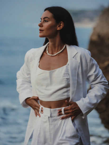 Pera Blazer - White - Sumiye Co