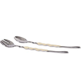 Ruffled Salad Server Gold