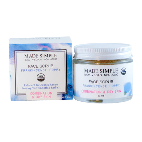 Organic Face Scrub – Combination & Dry Skin (2.3 oz) - Sumiye Co