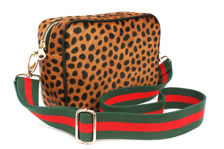 Cheetah Print Leather Camera Bag  | Ethically Sourced Hides - Sumiye Co