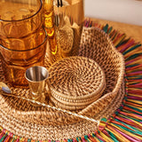 Round Rattan Scalloped Tray 10” - Sumiye Co