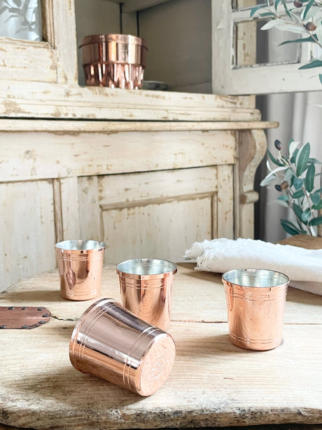 Copper Shot Glass Set/4 | Vintage Inspired - Sumiye Co