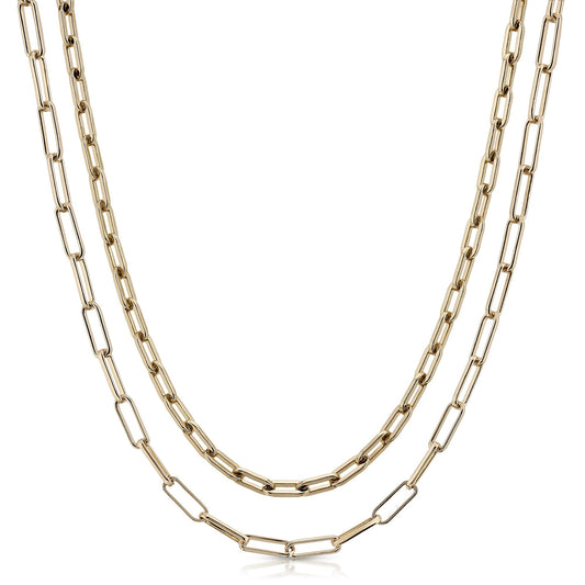 4mm Double Medium & Elongated Link Chain Necklace
