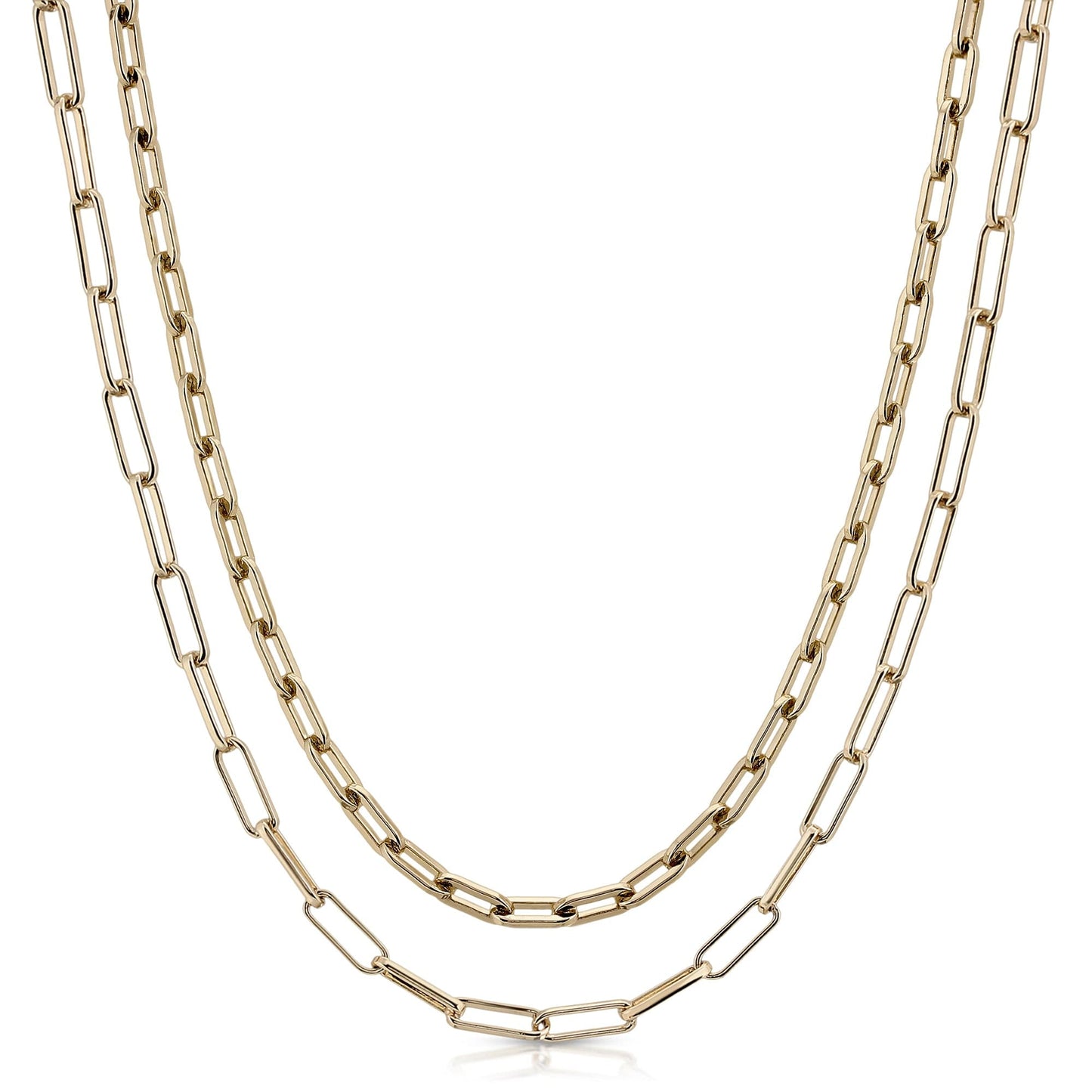 4mm Double Medium & Elongated Link Chain Necklace