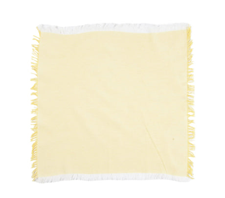 Fringe Borders Yellow Napkins (Set of 4), 18 Inch- 2 SETS - Sumiye Co