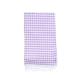 Purple and white checkered cloth napkin 