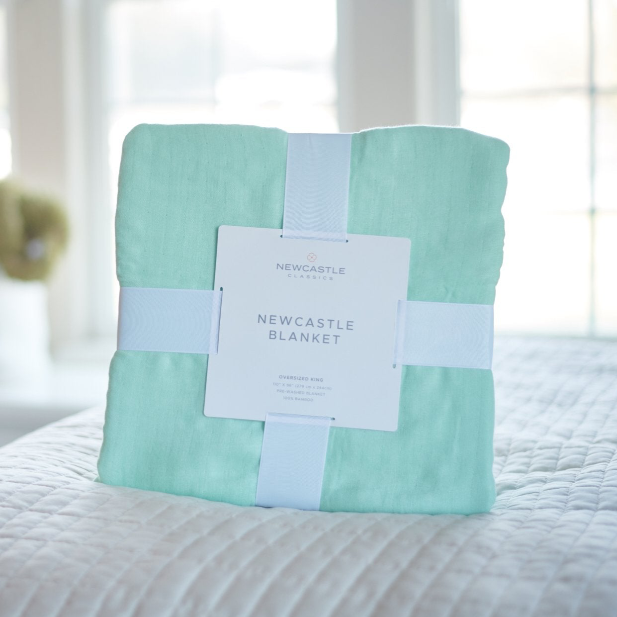 Seafoam Green Oversized King Luxury Bamboo Bed Blanket - Sumiye Co