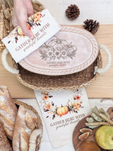 Bread Warmer & Basket Gift Set with Tea Towel - Pumpkin Oval-1