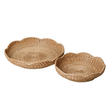Round Rattan Scalloped Tray - Sumiye Co